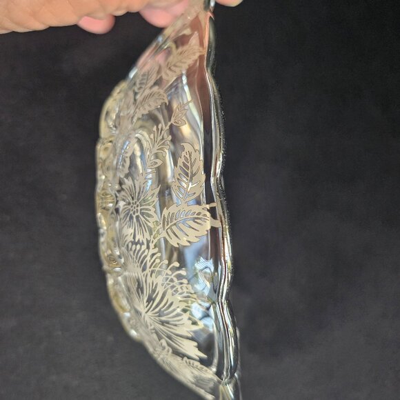 Silver City Blossom Time Divided Relish Dish Handles With Sterling Silver Overla - Picture 4 of 10